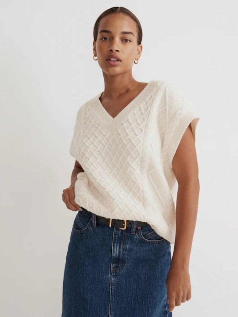 Madewell Cable-Knit Wool Vest